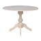 International Concepts Round 42 in Rd Dual Drop Leaf Pedestal Table, 30.3 inH, Unfinished, Ready to Finish, 42 in W, 42 in L K-42DPT-11B - alternate 4